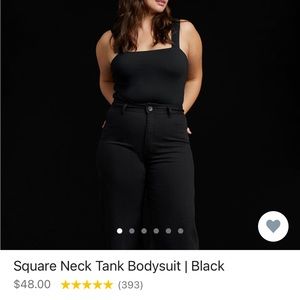 Nuuds Square Neck Bodysuit Black Small